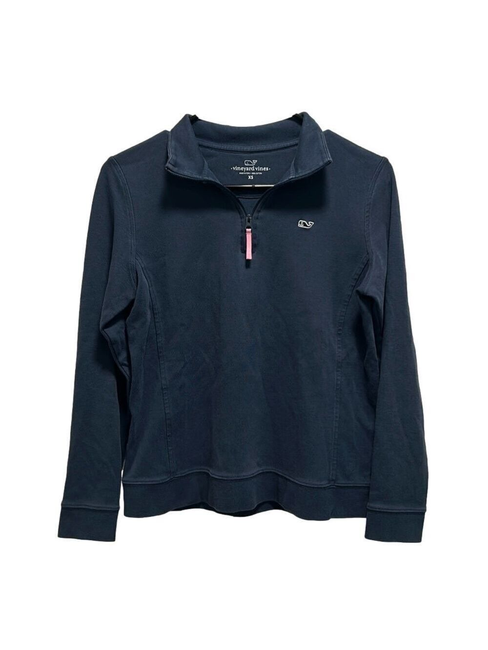 Vineyard Vines Navy Cotton Quarter Zip Pullover Sweatshirt Size XS